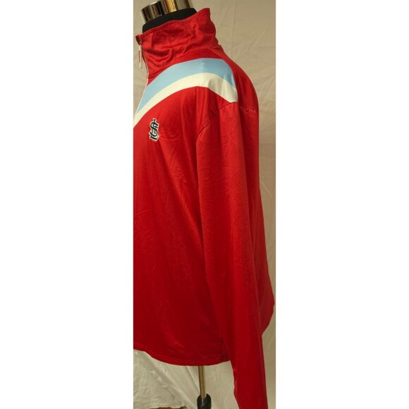 MLB St. Louis Cardinals XL Red 1/4 Zip Logo Pullover Cool Base Shirt Jacket - Picture 5 of 13